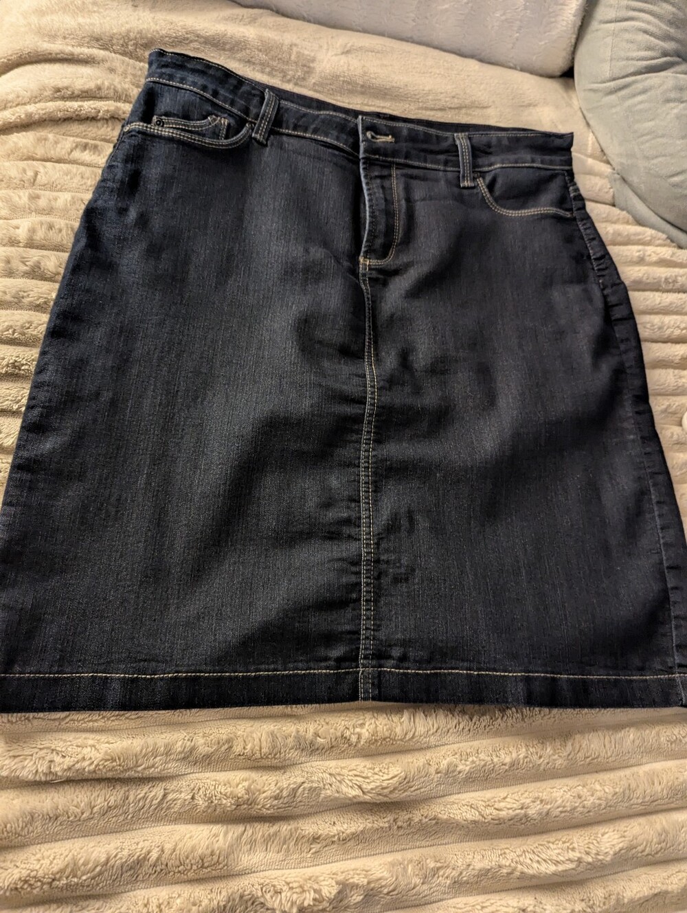 NYDJ Dark Indigo Denim Straight Pencil Skirt